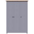 vidaXL 3-dverový šatník sivý 118x50x171,5 cm borovicové drevo Panama Range
