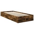 vidaXL Úložná posteľ Dymová dub 90 x 200 cm Kompozitné drevo