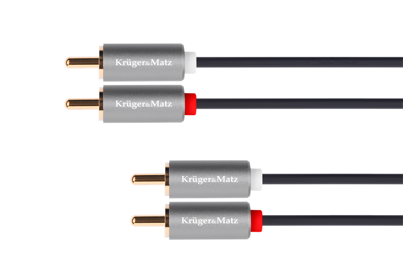 Kabel 2x CINCH - 2x CINCH 1m  KM1213 Kruger&Matz Basic