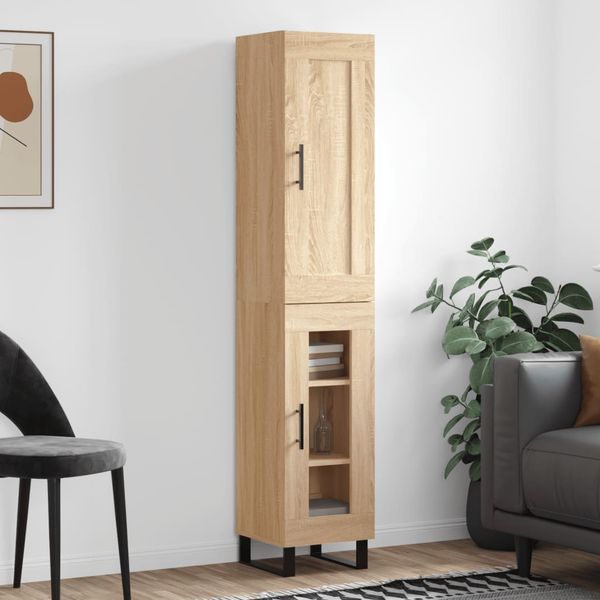 vidaXL Vysoká skrinka dub sonoma 34,5x34x180 cm spracované drevo