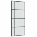vidaXL Posuvné dvere s kovaním ESG sklo a hliník 90x205 cm