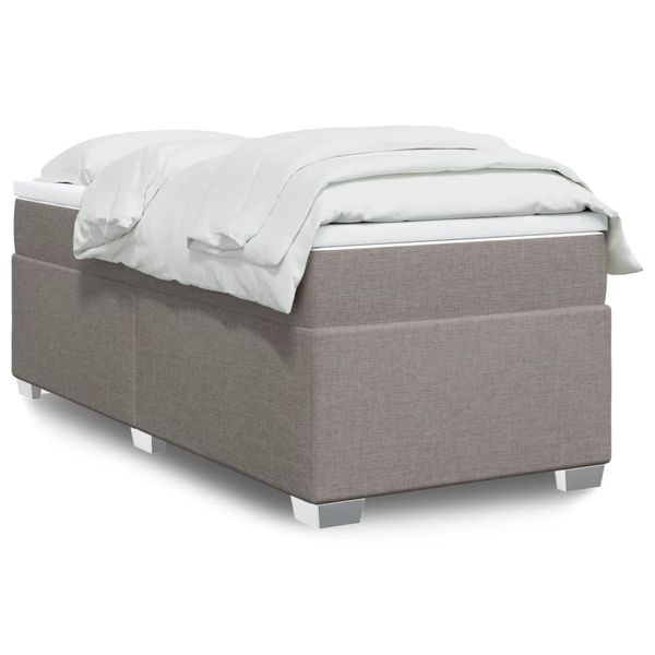 vidaXL Posteľný rám boxsping s matracom sivohnedý 80x200 cm látka