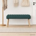 vidaXL Pruhovo prešitá lavica Tmavozelená 110 x 40 x 46 cm Látka