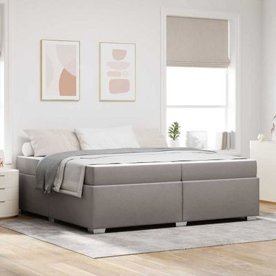 vidaXL Rám postele Sivohnedá 200 x 200 cm látka