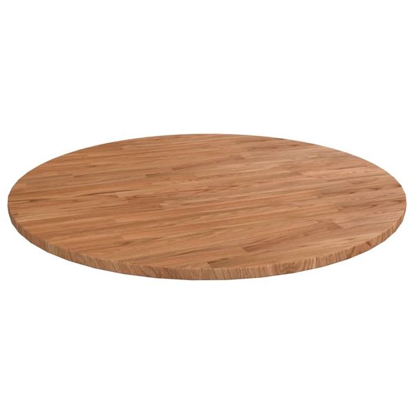 vidaXL Okrúhla stolová doska bledohnedá Ø90x1,5cm ošetrený masívny dub