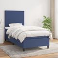 vidaXL Boxspring posteľ s matracom modrá 100x200 cm látka