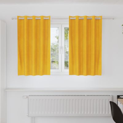 vidaXL Zatemňovacie závesy 2 pcs Horčicová žltá 140 x 140 cm Zamat