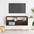 vidaXL TV skrinka hnedý dub 100x31x39,5 cm kompozitné drevo a kov