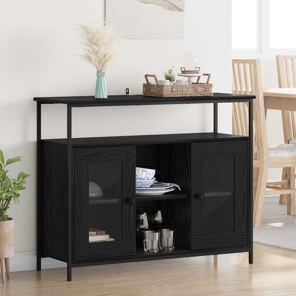 vidaXL Servírovacia skriňa Čierny dub 100 x 35 x 80 cm
