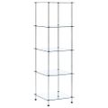 vidaXL Regál s 5 policami, priehľadný 40x40x130 cm, tvrdené sklo