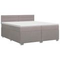 vidaXL Posteľ boxspring s matracom Sivohnedá 200 x 200 cm Látka