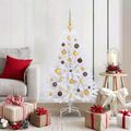 vidaXL Umelý Sklápací Vianočný Stromček LED Biela 68 x 68 x 120 cm