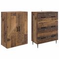 vidaXL Sada skríň 2 ks 66 x 34,5 x 90 cm Kompozitné drevo Staré drevo
