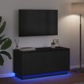 vidaXL TV skrinka 100 x 38 x 49 cm Čierny dub Kompozitné drevo