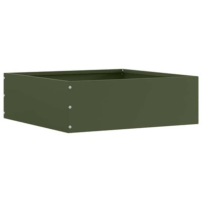 vidaXL Obrubník trávnika 40 x 40 x 13 cm Oceľ Olivovo zelená
