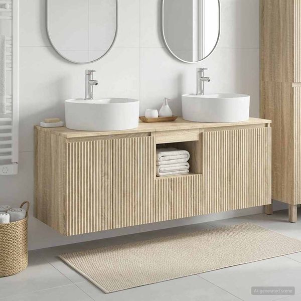 vidaXL Set kabinetov do kúpeľne 3 ks Dub sonoma 49,5 x 44,5 x 65 cm