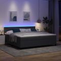 vidaXL LED box s pružinami Tmavo šedá a biela 200 x 200 cm