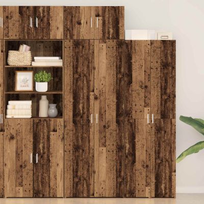 vidaXL Úložná skrinka 3 pcs Staré drevo