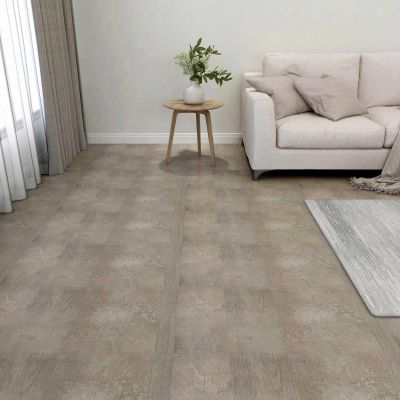 vidaXL Podlahové dosky 5,11 m² 55 pcs PVC Tmavohnedá a Šedá