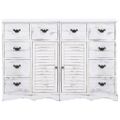 vidaXL Komoda s 10 zásuvkami, biela 113x30x79 cm, drevo