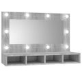 vidaXL Zrkadlová skrinka s LED sivý dub sonoma 90x31,5x62 cm
