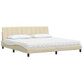 vidaXL Posteľ s matracom Hanko krémová 200x200 cm látka
