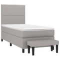 vidaXL Posteľný rám boxsping s matracom bledosivý 80x200 cm látka