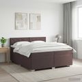 vidaXL Posteľ boxspring s matracom Tmavohnedá 200 x 200 cm Látka