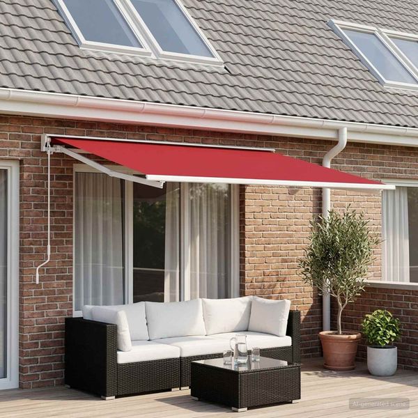 vidaXL Náhradná látka na markízu Červená 400 × 350 cm Polyester
