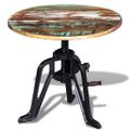 vidaXL Príručný stolík, recyklovaný masív, liatina 60x(42-63) cm