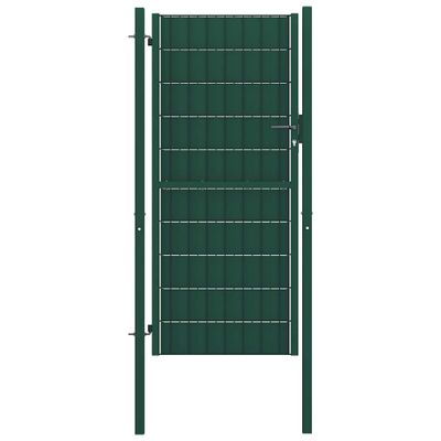 vidaXL Plotová brána PVC a oceľ 100x204 cm zelená