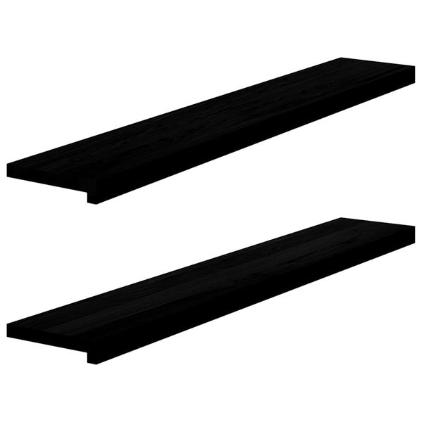 vidaXL Okenný parapet 2 ks hnedočierná 120x20x2 cm dubový masív