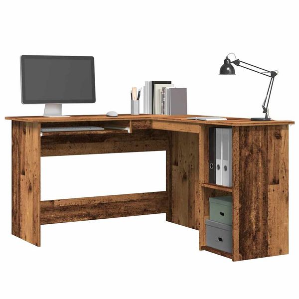 vidaXL Rohový stôl staré drevo 120x140x75 cm kompozitné drevo