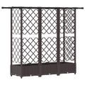 vidaXL Vyvýšený záhon s mriežkou a strechou Hnedá 164 x 40 x 121 cm PP