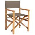 vidaXL Riaditeľská stolička 100% polyester a masívny teak
