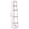 vidaXL Rohový regál s 5 policami, tmavohnedo čierny 45,5x31,5x180 cm