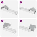 vidaXL Kurník so strechou a dvorom 2 ks Strieborná 8 x 2 x 1,9 m