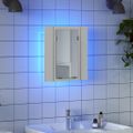 vidaXL Kúpeľňová skrinka s LED a zrkadlom, biela 40x12x45 cm, akryl