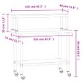 vidaXL Kuchynský pracovný stôl s policou 110x55x120 cm nehrdzav. oceľ