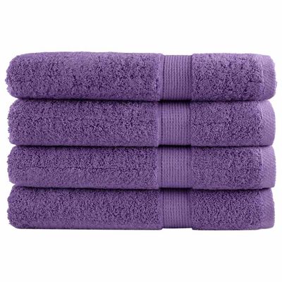 vidaXL Prémiové uteráky SOLUND 4 ks fialové 100x200cm 600 g/m2