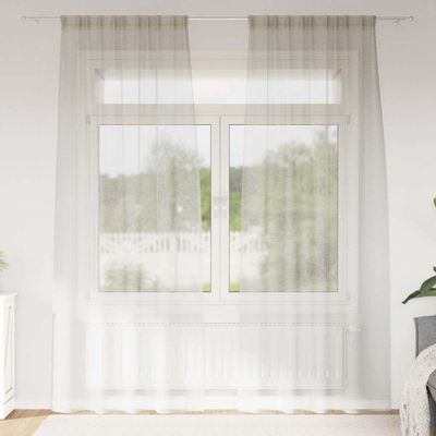 vidaXL Voile záclona so záclonami 2 pcs Krémová 245 x 140 cm Polyester
