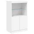 vidaXL Komoda s LED svetlami biela 181,5x37x100 cm