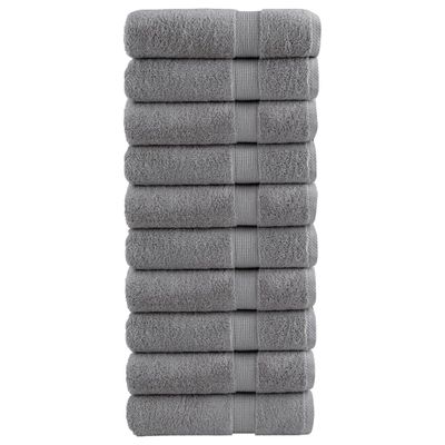 vidaXL Prémiové uteráky na ruky SOLUND 10 ks sivé 50x100 cm 600 g/m2