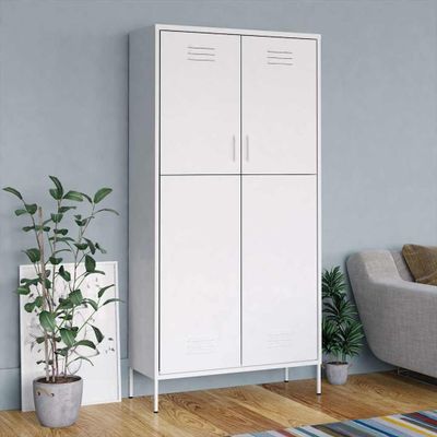 vidaXL Skriňa biela 90x50x180 cm oceľová