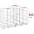 vidaXL Oblúkové gabionové koše 25 ks 200x50x120/140 cm pozink. železo