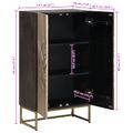 vidaXL Highboard Mosadzná 53,5 x 30 x 95 cm