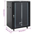 vidaXL 15U Nástenná serverová skriňa 19" IP20 čierna 60x45x86 cm
