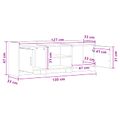 vidaXL TV skrinka 130 x 33 x 47 cm Dymový dub Kompozitné drevo