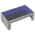 vidaXL Konferenčný stolík s nekonečnými LED betónovosivý 90x50x30 cm