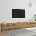 vidaXL TV skrinka s LED svetlami, dubový drevený remeselník, 300x35x40 cm, umelé drevo
